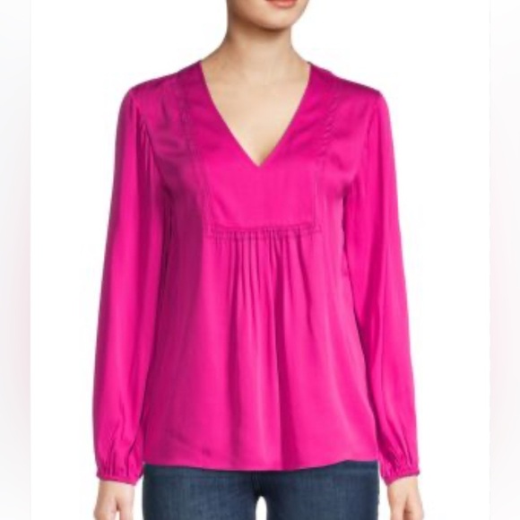 Trina Turk Tops - Trina Turk Fuchsia Pink Peasant Blouse S